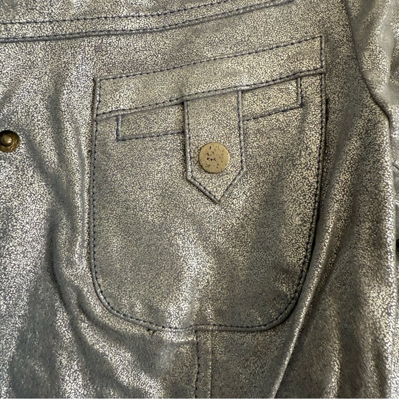 Bradley Bayou Silver Leather Jacket NWT size Medium - Picture 6 of 9